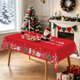 thumbnail image 3 of Nanqianyi Christmas Gingerbread Man Santa Tablecloth,60"x70",Waterproof Stain Resistant Rectangular Table Cover, 3 of 6