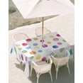 thumbnail image 2 of Colorful Polka Dot Rectangle Outdoor Tablecloth, Waterproof Table Cloth Cover with Umbrella Hole and Zipper, Rainbow Polka Dot Watercolor Table Protector for Patio Party Picnic 60"x84", 2 of 6