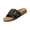 Black, variant on Women's Cork Footbed Sandals Comfortable Adjustable Buckle Flat Mules Slide Sandals Fashion Studded Open Toe Slip On Summer Shoes Casual Walking Outdoor Footwear Flatform Sandals Beige Size 9