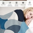 thumbnail image 3 of ONETECH Flannel Throw Blanket Mid Century Nave Blue Grey Black Abstract Geometric Art Modern Ultra Soft Plush Blanket for Bed Sofa Couch Office Lightweight Throws Comfortable Cozy Blankets, 3 of 6