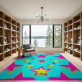 thumbnail image 2 of ODIKA 9'x12' Washable Area Rug Non-Slip, Chair-Friendly Funky Aesthetic Cartoon Vibrant Contrast Graphic Bold for Dining Room, Basement, Large Office, 2 of 7
