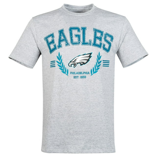 Playera Basica Deportiva NFL con escudo Philadelphia Eagles para Hombre Manga Corta Talla G Color Gris Jaspe