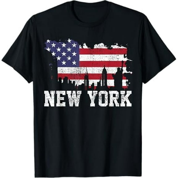 Greenink New York City Iconic Skyline T-Shirt Big Apple State NYC Classic Gift Shirt Women Men Graphic Tees