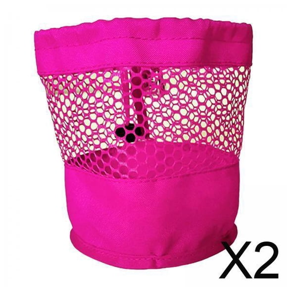 Colaxi 2xGolf Ball Bag Organizer Small Net Bag for Diving Washing Toys Sports Rose Red