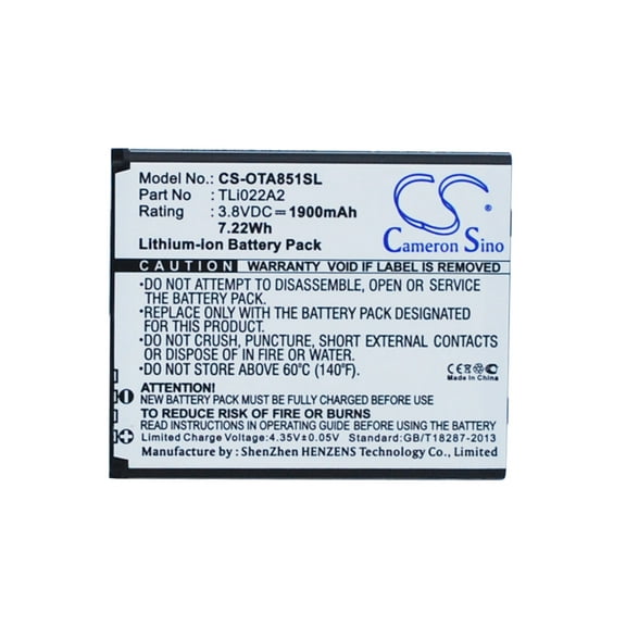 1900mAh TLi022A2 Battery for Alcatel One Touch Sonic OT-A851L