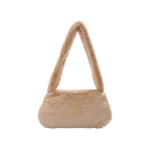 Animal Pattern Underarm Bag Mujer Mini Felpa Hombro Bolsos Monedero (3)