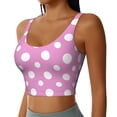 thumbnail image 2 of Fotbe Purple And White Polka Dot Sujetador Deportivo Largo sin Aros para Mujer con Almohadillas y Soporte Medio, Transpirable y Absorbente, Camiseta Tipo Chaleco o Tank Top-Medium, 2 of 8