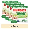 (4 pack) Huggies Natural Care Sensitive Baby Wipes, Unscented, 24 Packs, 1344 Total Count (Select for More)
