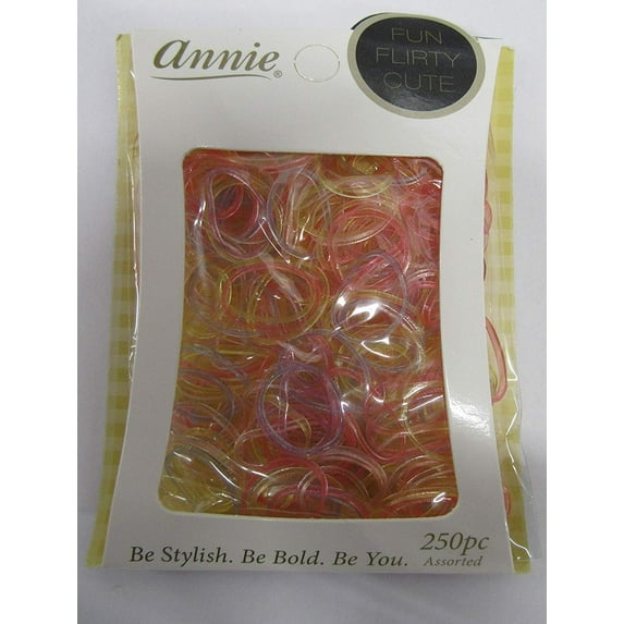 Annie HAIR ELASTICS -clear colored- #8554