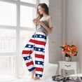 thumbnail image 6 of Picia American Patriotic Stars And Stripes Womens Soft Woven Cotton Elastic Waistband Sleep Pajama Pant Lounge Sleep Pant With Pockets And Drawstring-Large, 6 of 9