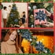 thumbnail image 5 of Decoraciones de Árbol de Navidad Flores de Navidad de Terciopelo Rojo con Flores Artificiales de Cristal de Hielo Verde, Accesorios de Decoración de Árbol de Navidad Bricolaje Árbol de Navidad Artific, 5 of 6