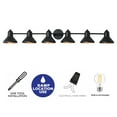 thumbnail image 7 of C Cattleya 49 in. 6-Light Powder-coated Black Vanity Light Fixture, 7 of 7