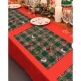 thumbnail image 4 of Christmas Placemats Set of 4 Red Berries Christmas Wreath Christmas Placemats for Dining Table Ice Skating Green Plaid Table Mat Winter Holiday Home Party Kitchen Table Decorations, 4 of 6