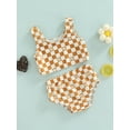 thumbnail image 3 of Genuiskids Toddler Baby Girl Print Plaid Pattern Bathing Suit, 2-pcs, Yellow, 3 of 8