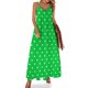 thumbnail image 1 of Vestido largo de lunares negros con estampado vintage para discoteca, vestido largo bohemio con tirantes finos y elegante vestido de primavera con escote en V y gran tamaño, 1 of 7