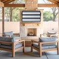 thumbnail image 3 of Outdoor TV Cover Navy Blue Khaki Striped Weatherproof Waterproof Outside TV Protector with Zipper,Smart Television Screen Cover for 60 to 65Inch Screens, 3 of 9