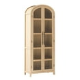 thumbnail image 4 of Walker Edison Modern Arched Bookcase with Glass Doors, Coastal Oak, 4 of 9
