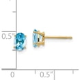 thumbnail image 4 of 14K Yellow Gold 6X4 Oval December/Blue Topaz Post Earrings (6 X 4) Made In India xbe24, 4 of 5