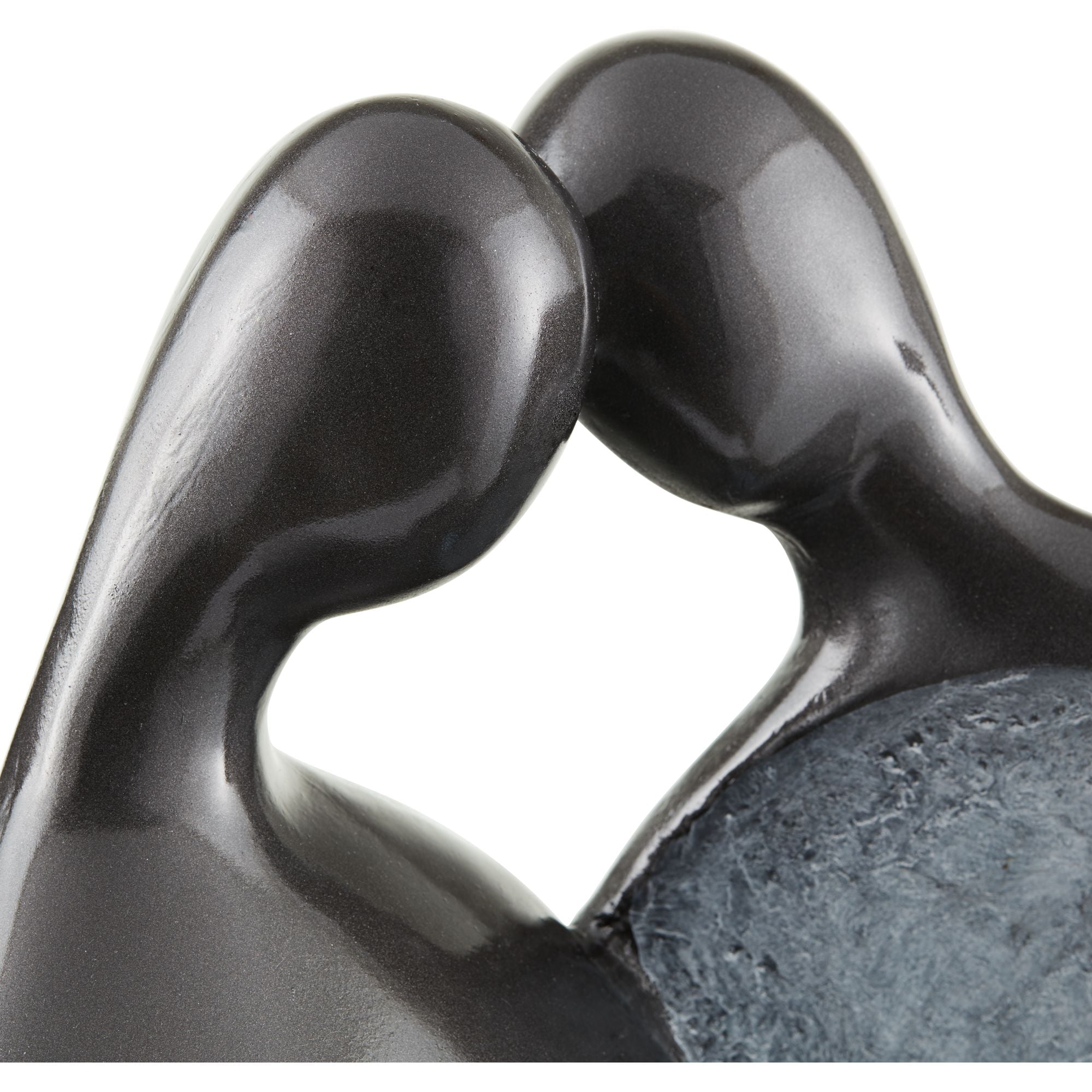 Modern Couple 47" High Large Indoor Outdoor Decor Black Resin Floor Fountain with Light LED Outside Garden Patio