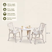 BrylaneHome 3 Piece Rose Bistro Set