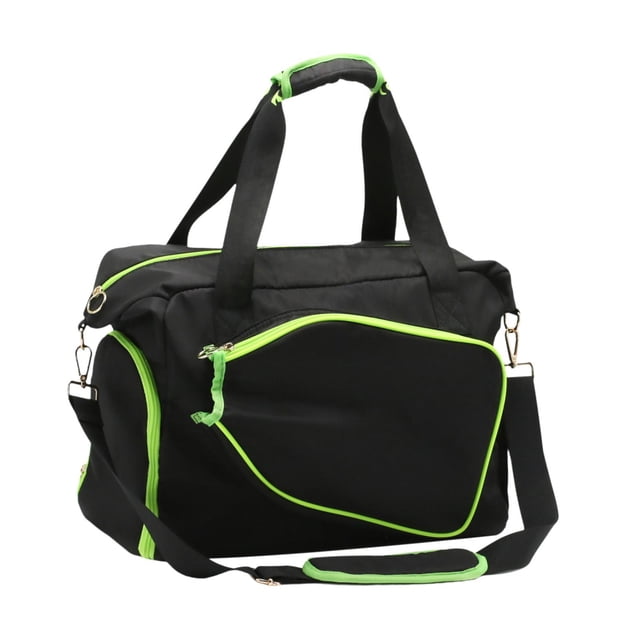 maskred Pickleball Racket Bag Lightweight with Zipper Handbag Racquet Pickleball Bag Black Green