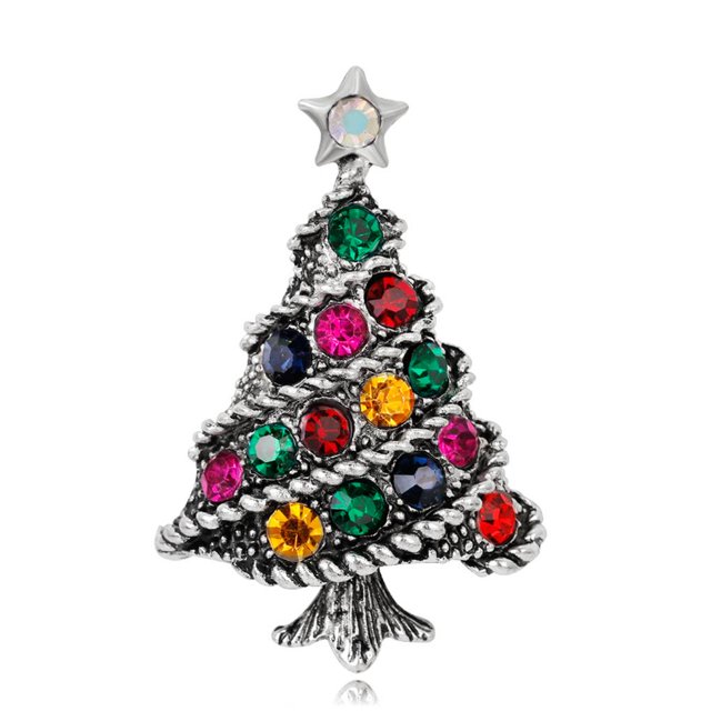 Yuarrent Decorado Árbol de Navidad Botas de Papá Noel Muñeco de nieve Campana Broche Bufanda Collar Solapa Broche de Navidad Regalo de niña Kits de decoración para fiestas No.48 Yuarrent JR0793-48
