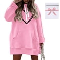 thumbnail image 6 of Vividxx Dresses For Women Comfortable Vintage Merry Christmas Print Dress Long Sleeve Hoodies Long Sleeve Midi Dresses With Pockets Fashion, 6 of 7