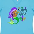 thumbnail image 4 of Inktastic Mardi Gras Mermaid with Harp and Beads Women's V-Neck T-Shirt, 4 of 5