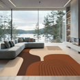 thumbnail image 2 of ODIKA 6'x9' Ultra-Soft Area Rug, Warm Earth Tones Abstract Geometric Design Contemporary Art Inspired with Bold Washable, Bare feet friendly, Silk-Touch for Guest Room, Bedroom, 2 of 7
