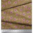 thumbnail image 2 of Soimoi Poly Georgette Fabric Leaves & Periwinkle Floral Fabric Prints By Yard 42 Inch Wide, 2 of 3