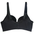thumbnail image 3 of Bigersell Wireless T-Shirt Bra Women Seamless Push-up Padded Bras Comfortable Breathable Solid Color Wire-Free Brassiere Hook and Eye Closure Everyday Bras Black XL, 3 of 5