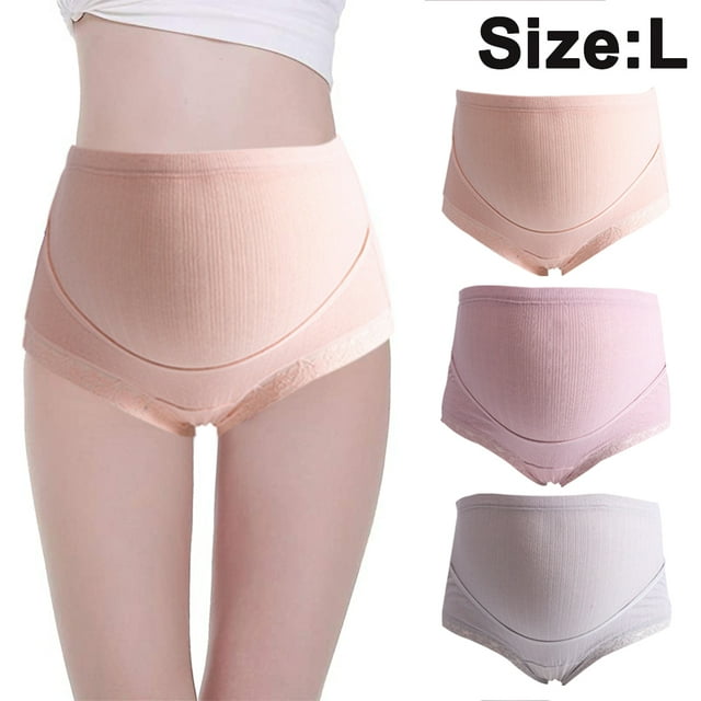 3 Pcs Culottes de Maternité en Coton pour Femmes, Styles Classiques Taille Haute, sous-Vêtements de Maternité, Paquet Multiple