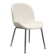 thumbnail image 2 of Diamond Sofa SESSIONDCIV2PK 19 x 21 x 34 in. Session Dining Chair in Ivory Boucle with Black Powder Cosat Metal Leg - Pack of 2, 2 of 5