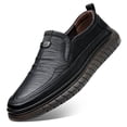 thumbnail image 1 of Zapatos de cuero para hombre, zapatos casuales de negocios de piel de vaca suave, zapatos casuales de suela blanda para hombre, zapatos para hombre, suela blanda, antideslizantes, para gente perezosa, 1 of 6