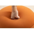 thumbnail image 3 of Soft Velvet Ottoman Legless Footrest Stool with Anti-Slip Pads, Modern Accent Pouf Round Chair for Makeup, Living Room, Bedroom Entryway,  Orange, 3 of 9