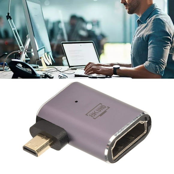 Micro HD Multimedia Interface Adapter, Durable HD To Micro HD Adapter Plug and Play with LED Light for Laptops for TVs