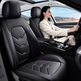 thumbnail image 3 of 2003 for Honda Accord Seat Cover, Black Car Seat Covers, Premium Leather 5 Piece Full Set Non-Slip Lining Beautify Interior, 4-Door Sedans Only, Beautify the Interior of Old Cars, 3 of 9