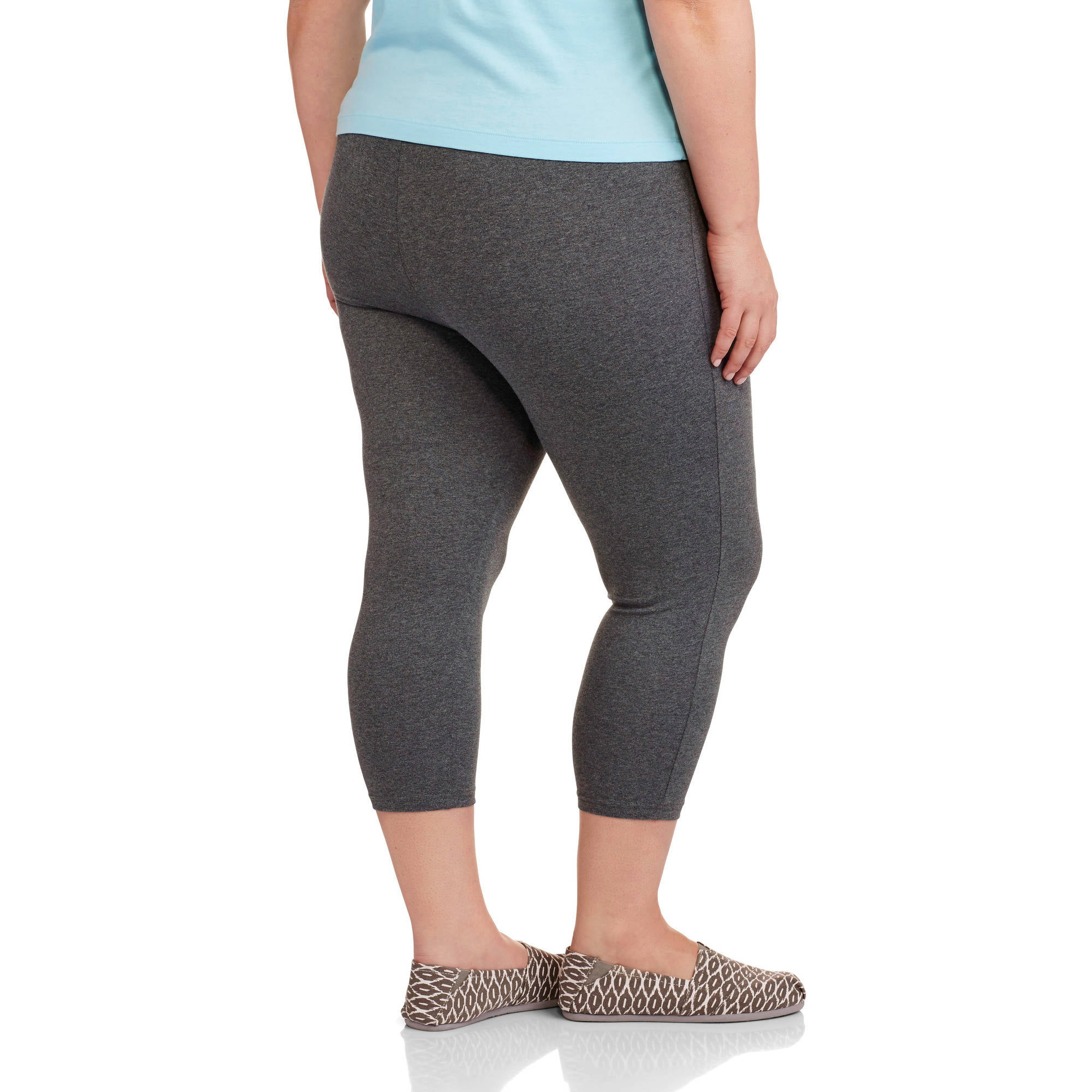 Women's Plus-Size Printed Essential Capri Leggings, 2-Pack 