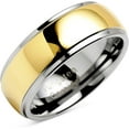 thumbnail image 6 of Wedding Ring Men Women 8mm Domed Polish Gold & Silver Tungsten Wedding Band, 6 of 6