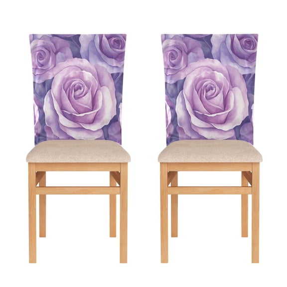 Decorative Chair Back Cover One Size x2 Chair Cover Dining Chair Slipcovers Chair Back Decoration Festival Chair Decoration Lavender Roses