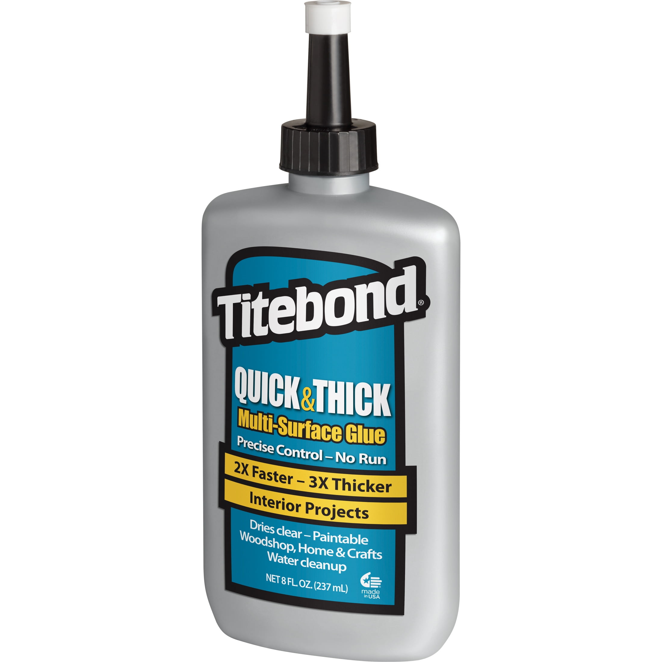 (3 pack) Titebond Quick & Thick Multi-Surface Glue 8 Oz. – PVA Adhesive for Wood, Ceramic, Pottery, Stone, Glass, Fabric & Crafts, Strong Tack, Dries Clear, Paintable – 2403