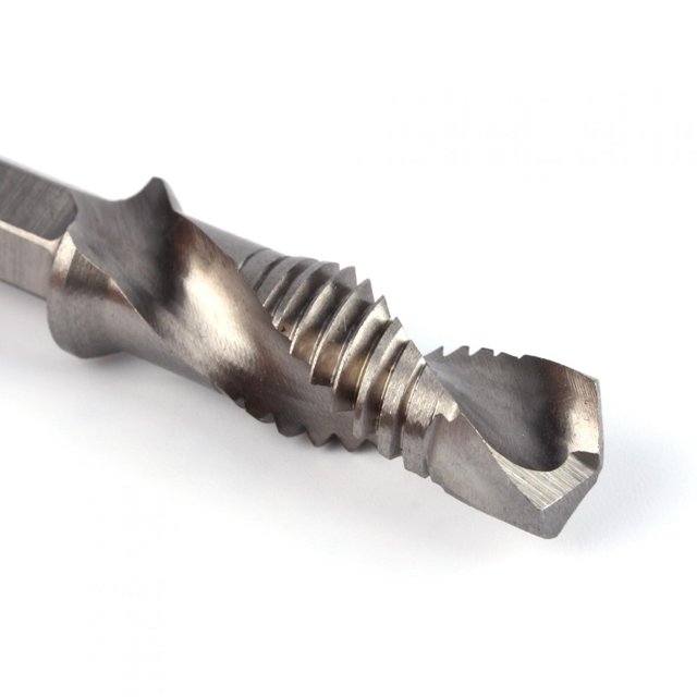 Brocas de taladro compuesto de manija hexagonal, brocas M10 HSS de vástago hexagonal de 1/4"y brocas cónicas de rosca Pieza de herramienta eléctrica Broca de desbarbado Spptty Transmisión mecánica