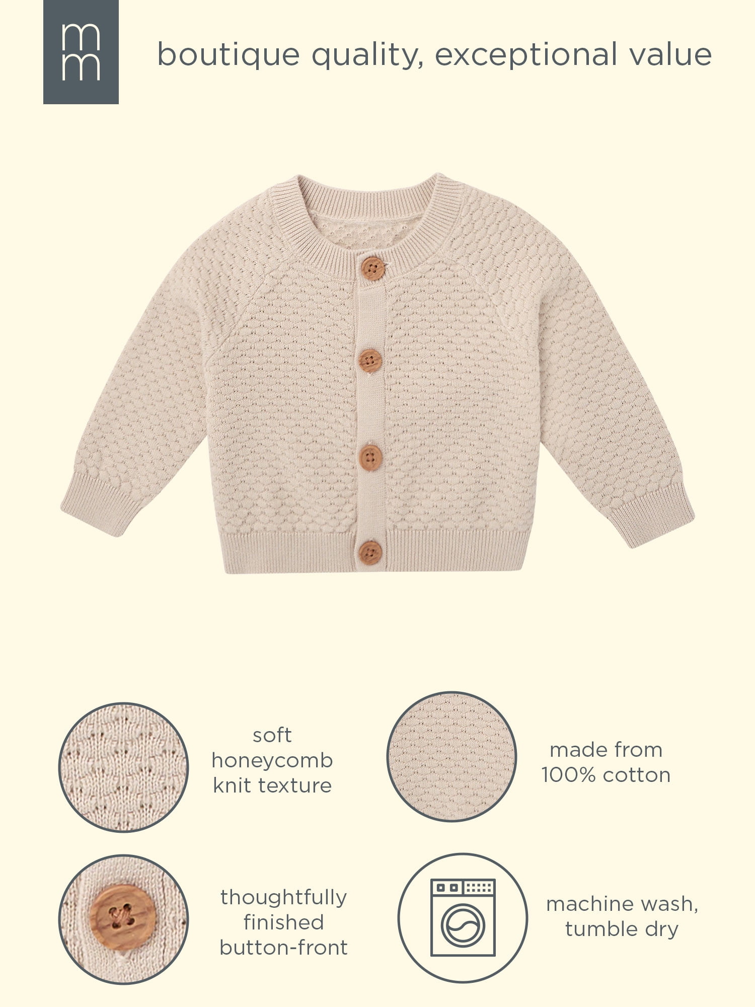 Modern Moments by Gerber Baby and Toddler Girl Cardigan Sweater, Sizes 0/3 Months - 5T
