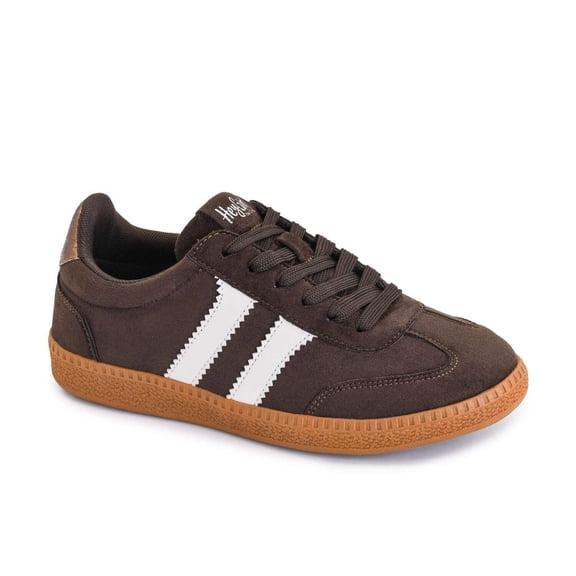 Corkys Women's Heads Up Gum Sole Lace-Up Sneaker, Chocolate (7)