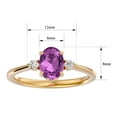 thumbnail image 5 of SuperJeweler 1 1/2 Carat Oval Shape Pink Topaz and Two Diamond Ring In 14 Karat Yellow Gold For Women, 5 of 6