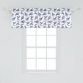 thumbnail image 2 of Ambesonne Phoenix Window Valance, Oriental Bird Exotic Rebirth Creature Motif, Curtain Valance for Kitchen Bedroom Decor with Rod Pocket, 54" X 18", Dark Blue and White, 2 of 3