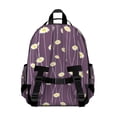 thumbnail image 3 of Purple Daisy Flower Wavy Lines Pattern Backpack for School,Cute School Bag,Schoolbag with Adjustable Shoulder Straps & Padded Back,15.25"x11.5"x5.25", 3 of 5