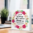 thumbnail image 4 of Zomyto 7x7 In I Can Do All Things Through Christ Wooden Box Sign Christian Desk Décor, 4 of 7