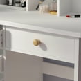 thumbnail image 5 of Vanity Set with 5 Drawers and Shelves, Makeup Dressing Table with Mirror, White, 5 of 7