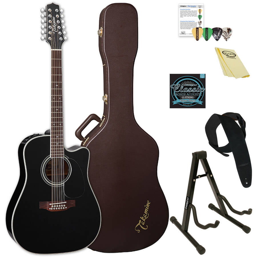 Takamine EF381SC-KIT-2 12-String Dreadnought Acoustic-Electric Guitar with Hard Case & ChromaCast Accessories 